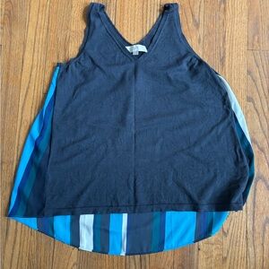 Ann Taylor LOFT Blue Striped Tank Top